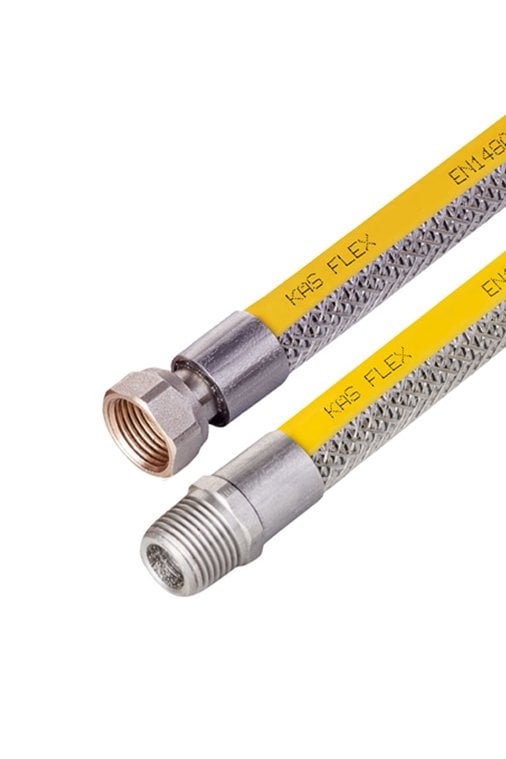 KAS Örgülü Doğalgaz Bağlantı Ocak Flexi 1/2''-1/2'' 125 Cm
