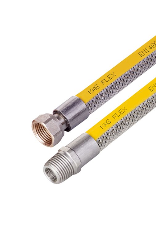 KAS Örgülü Doğalgaz Bağlantı Ocak Flexi 1/2''-1/2'' 100 Cm