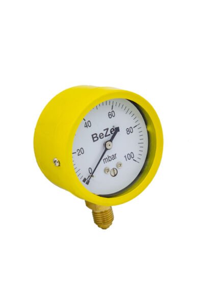 Beze Gaz Manometre Sarı Gövde  0-100 Mbar