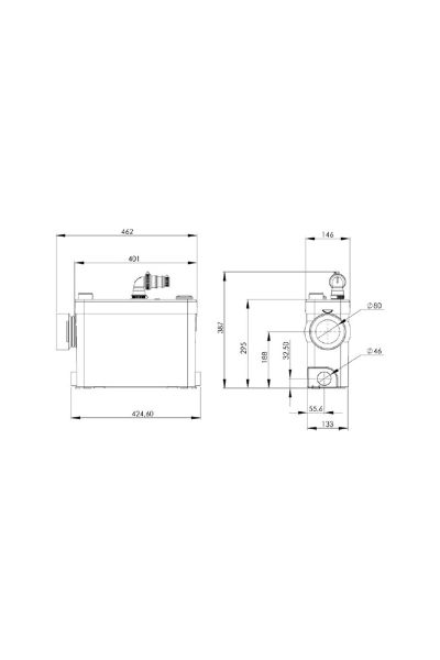 Sanihydro Wc Öğütücü Klozet Lavabo Duş Pompası - Sanipack