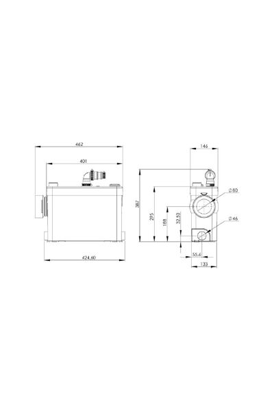 Sanihydro Wc Öğütücü Klozet Lavabo Duş Pompası - Sanipack
