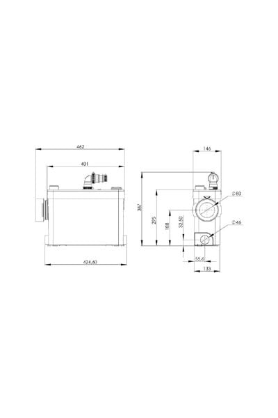 Sanihydro Wc Öğütücü Klozet Lavabo Duş Pompası - Sanipack