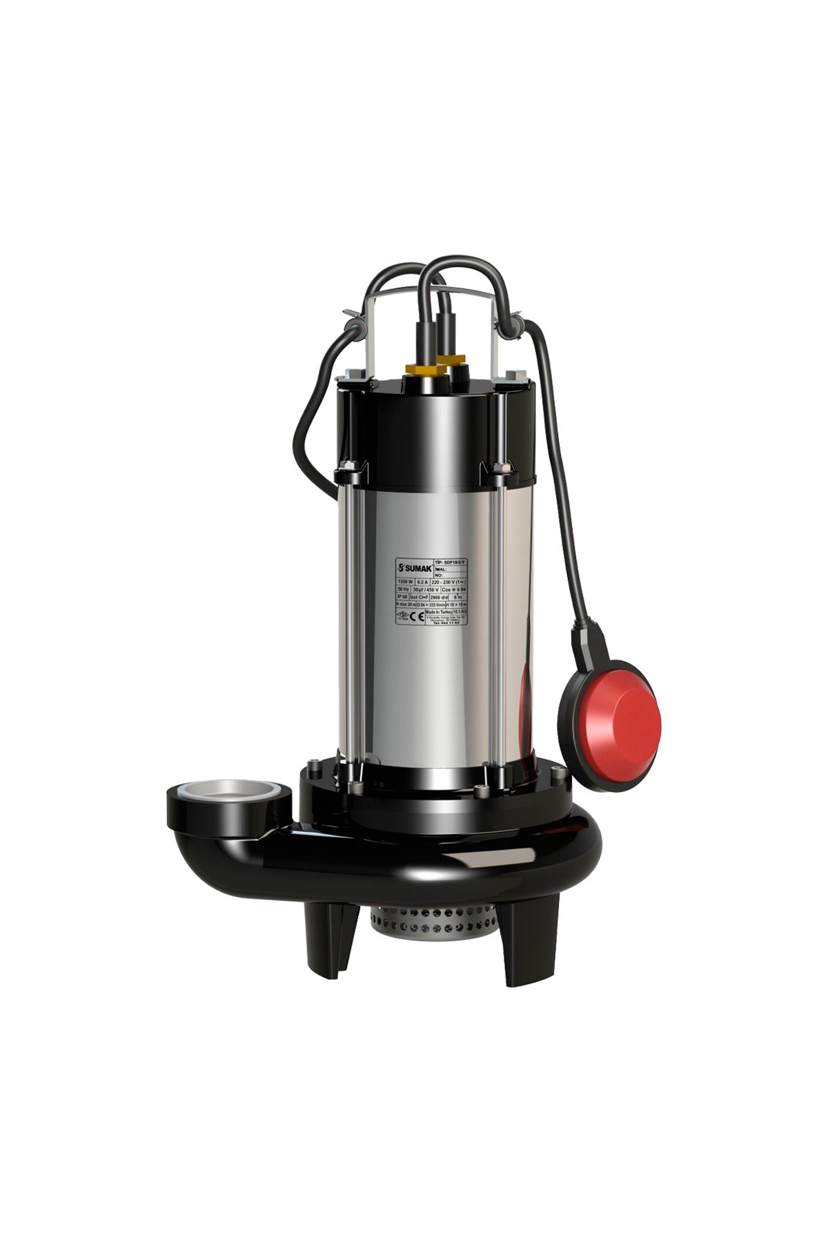 Sumak SBRM18/2  1,8 HP Par. Bıçaklı Foseptik Dalgıç Pompa